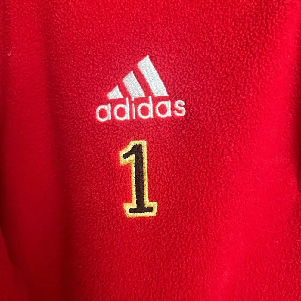Adidas Climawarm 1/4 Zip Fleece Pullover Small Fits L/XL Red Softball Eagle Red
